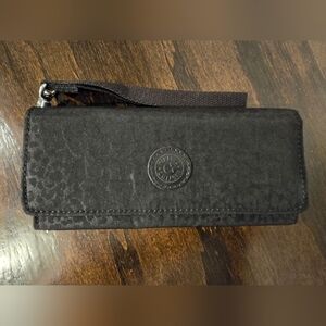 Kipling Black Leopard Print Wallet